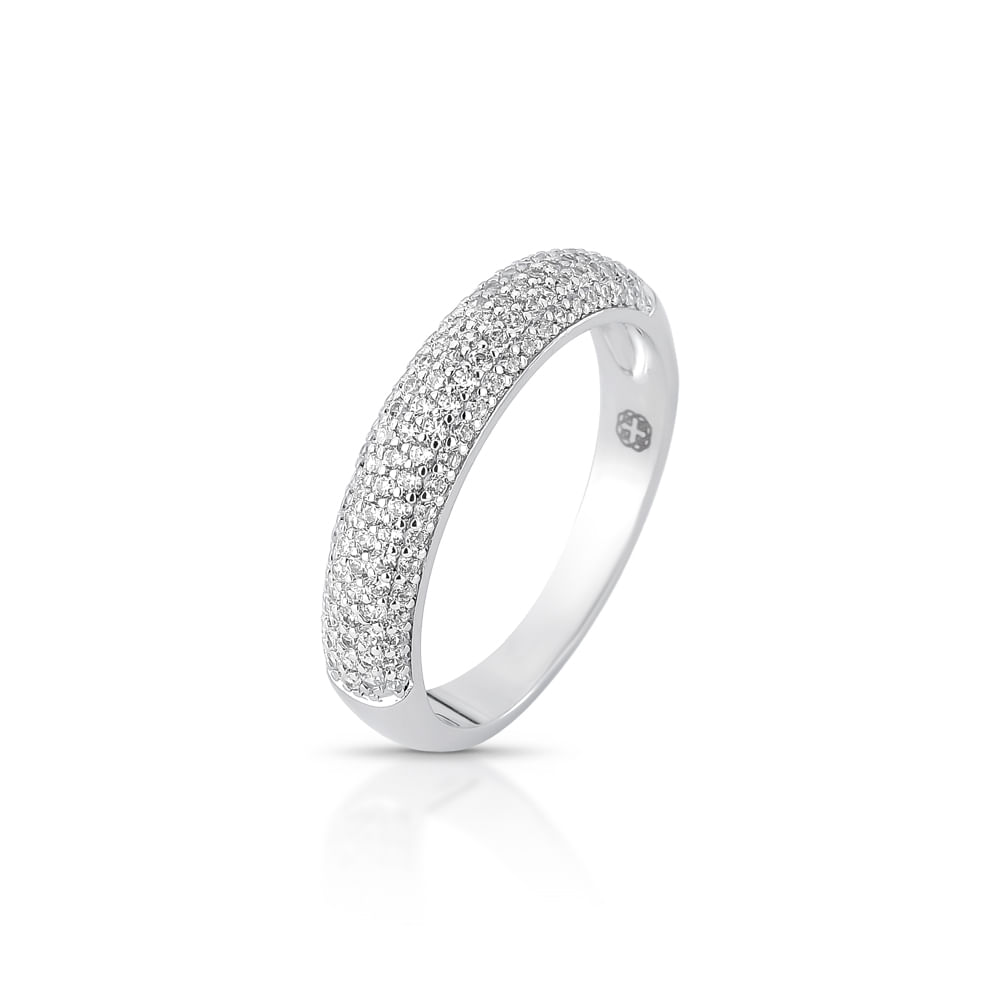Anel em Rodio Cravejado por Zirconias Incolores - AN05040170RH